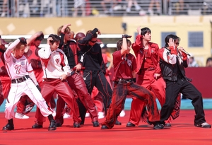 BTS brings Red Devils styling to World Cup halftime stage