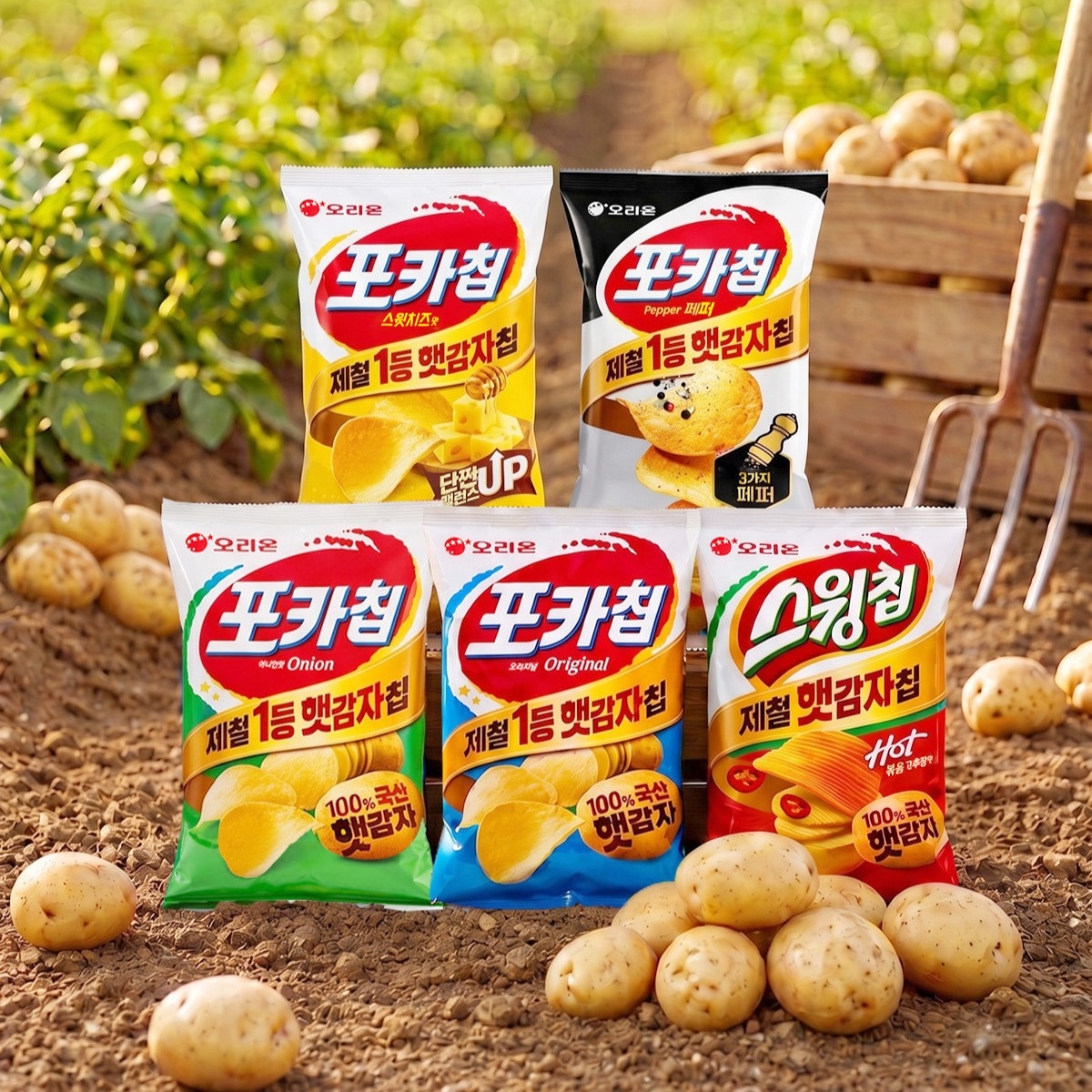2026 햇감자 포카칩, 스윙칩 연출 이미지 [오리온 제공]