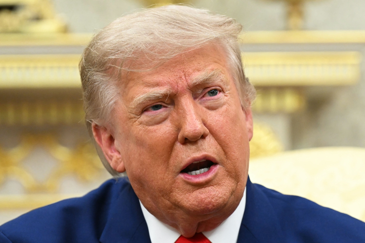US President Donald Trump speaks during his meeting with Lebanese President Joseph Aoun in the Oval Office of the White House in Washington on Tuesday, in this photo released by AFP. (Yonhap)