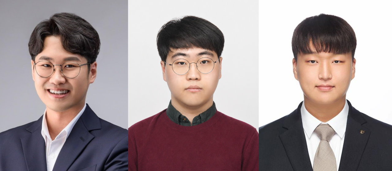 UNIST Professor Kim Myung-soo (from left), and researchers Pyo Chang-woo and Park Seong-mun, who conducted the study. [UNIST]