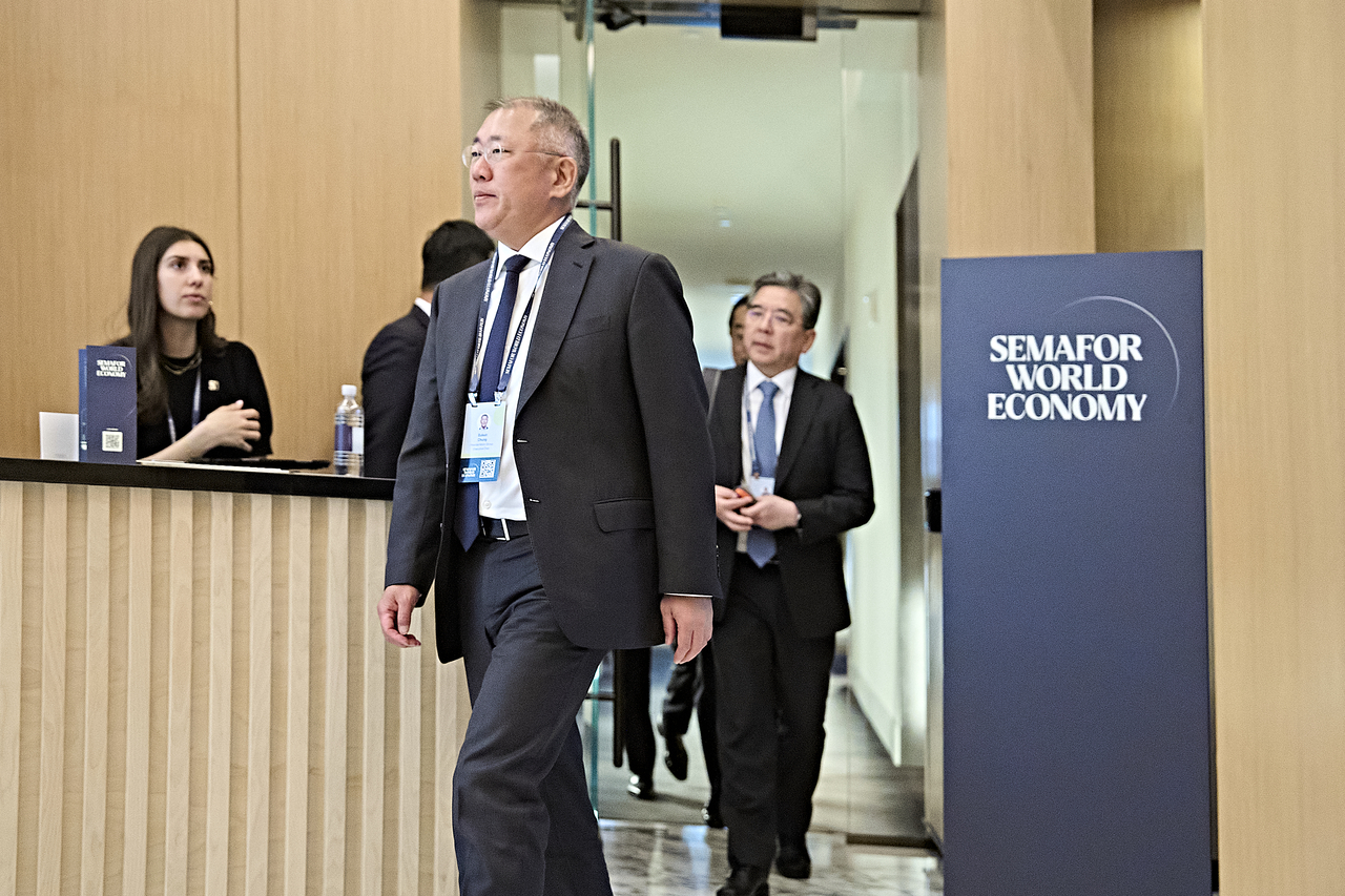 Hyundai Motor Group Chairman Euisun Chung attends the 2026 Semafor World Economy event at the Conrad Hotel in Washington, D.C., in April. [Hyundai Motor Group]