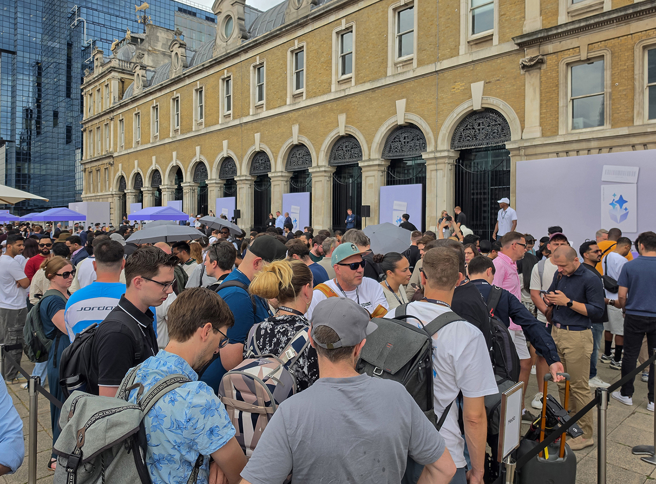 A view of the hands-on experience zone at Galaxy Unpacked 2026, held Wednesday (local time) at Old Billingsgate in London. [Samsung Electronics]