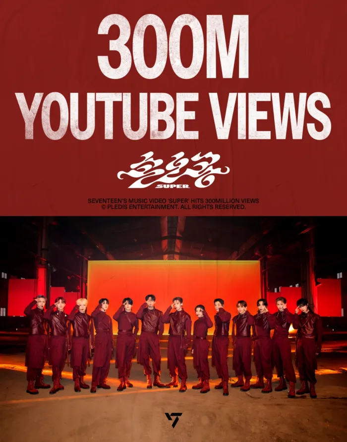 Seventeen’s ‘Super’ Hits 300M YouTube Views, Cementing Legacy