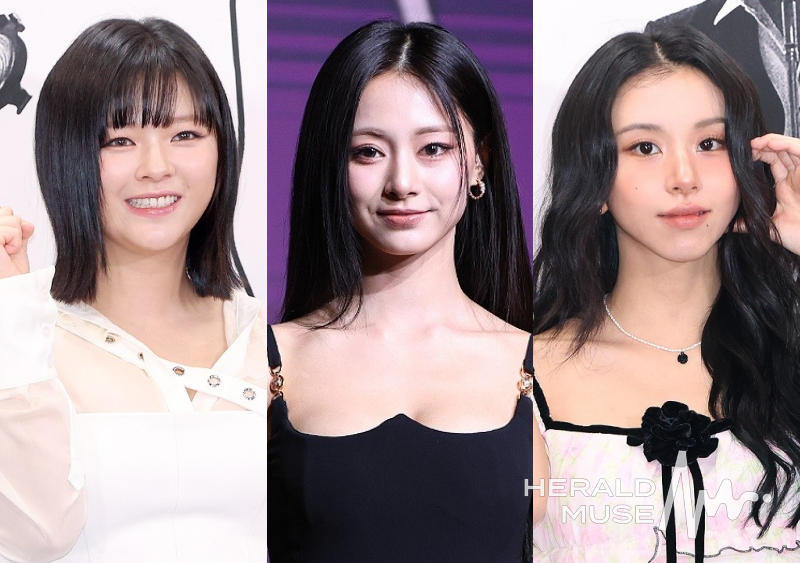 정연, 쯔위, 채영/사진=헤럴드뮤즈 DB
