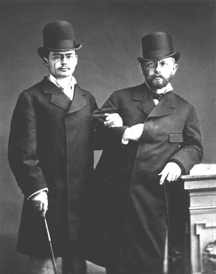 차이콥스키(오른쪽)와 이오시프 코데크 [Public Domain]