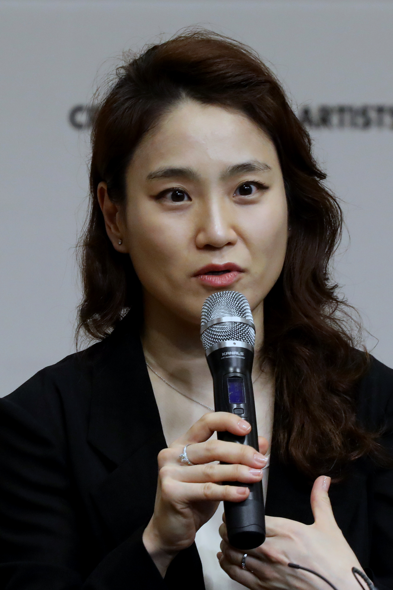 Chang Han-na speaks at a press conference in Seoul in this file photo taken in 2023. (Newsis)
