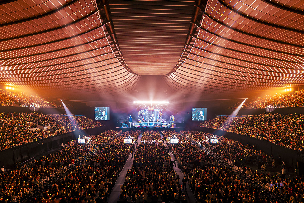 Riize performs during "Riize Japan Fanmeeting 2026 RPG — Riize Playing Game —" in Hyogo, Japan, on Friday. (SM Entertainment)