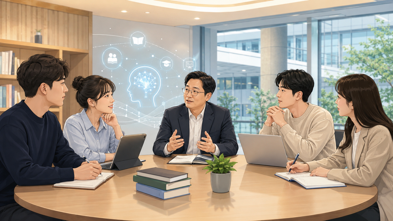 ‘2026년 교육부 2030청년자문단 정책간담회’을 이미지로 구현한 모습. [챗GPT로 제작]
