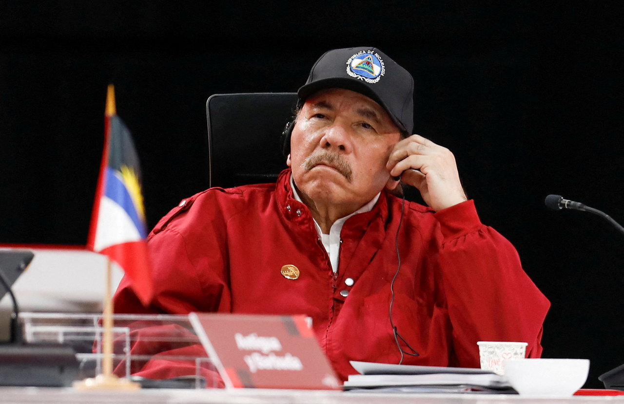 Nicaragua's President Daniel Ortega looks (Reuters-Yonhap)
