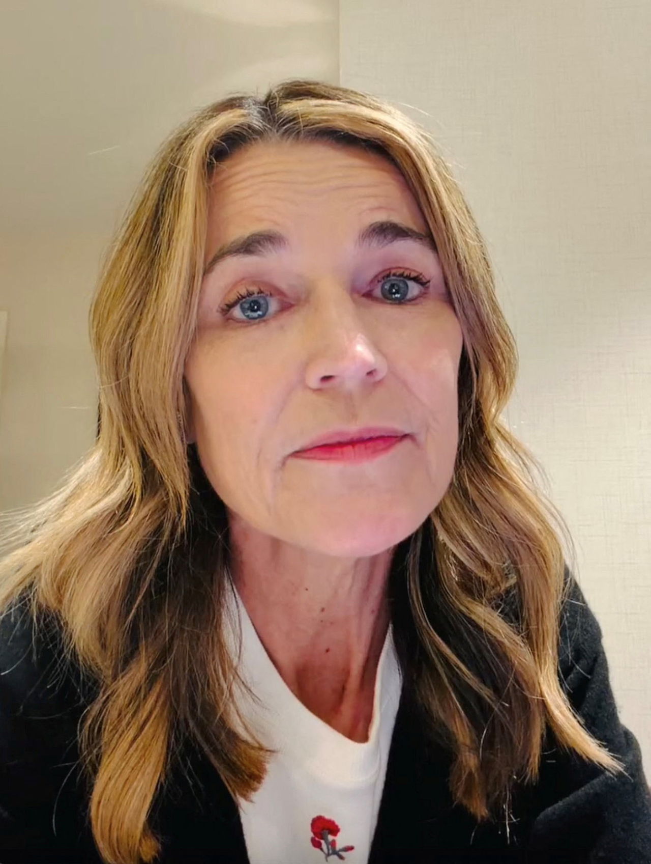A screengrab from a video released on Monday shows Savannah Guthrie addressing her mother Nancy Guthrie's alleged kidnappers.   (Reuters-Yonhap)