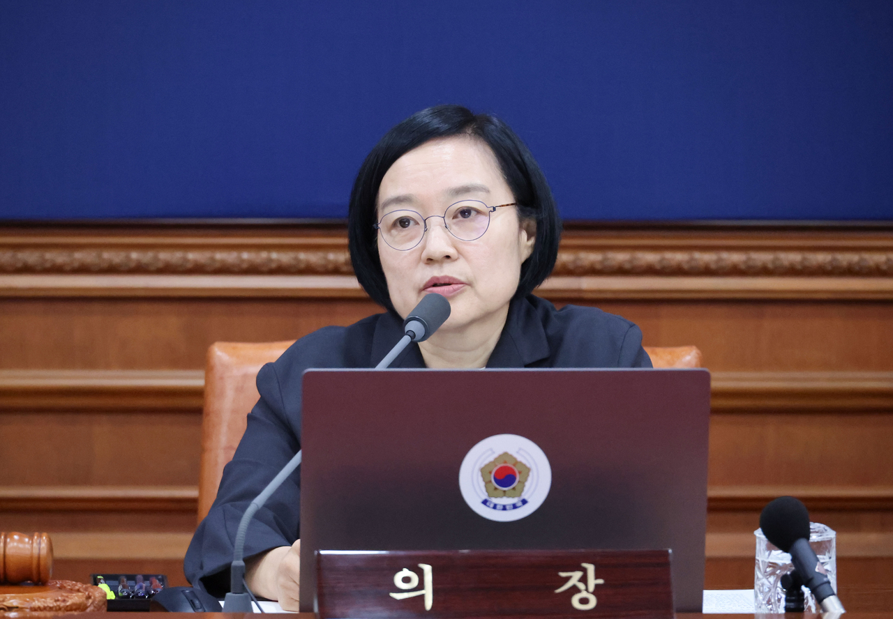 한성숙 국무총리가 28일 서울 종로구 정부서울청사에서 열린 국무회의에서 발언하고 있다. [연합]
