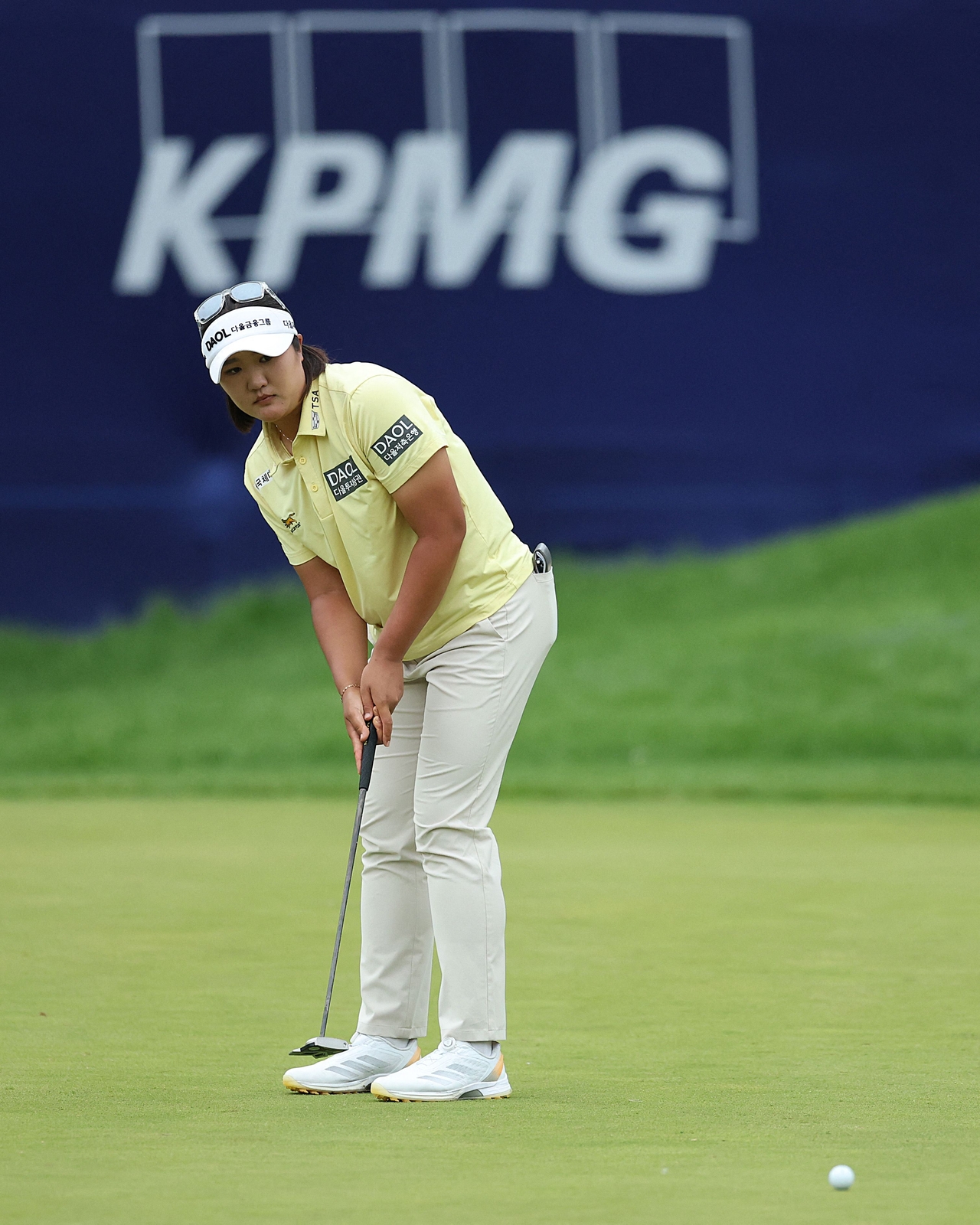 Ryu Hae-ran in action during the KPMG Women's PGA Championship 2026.   (AFP-Yonhap)