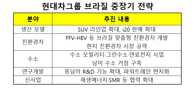 현대차그룹 브라질 중장기 전략