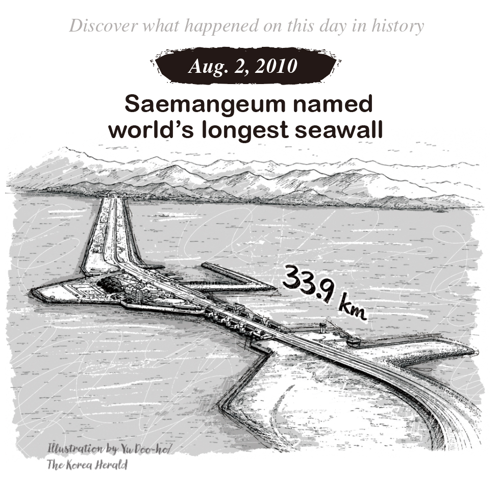 Aug. 2, 2010: Saemangeum named world’s longest seawall