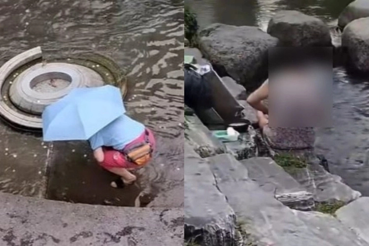 Videos showing visitors collecting coins and bathing at Cheonggyecheon prompted Seoul to strengthen patrols and pursue administrative fines. (Online communities)