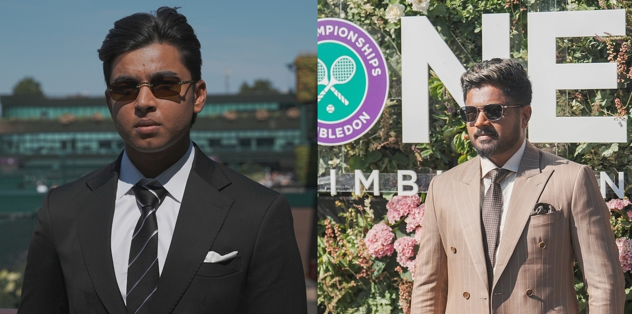 Indian cricket stars Vaibhav Suryavanshi (left) and Sanju V. Samson pictured on Wimbledon's official Instagram account. Wimbledon has been ramping up India-focused marketing to build a local fan base and capture the market. [SNS]