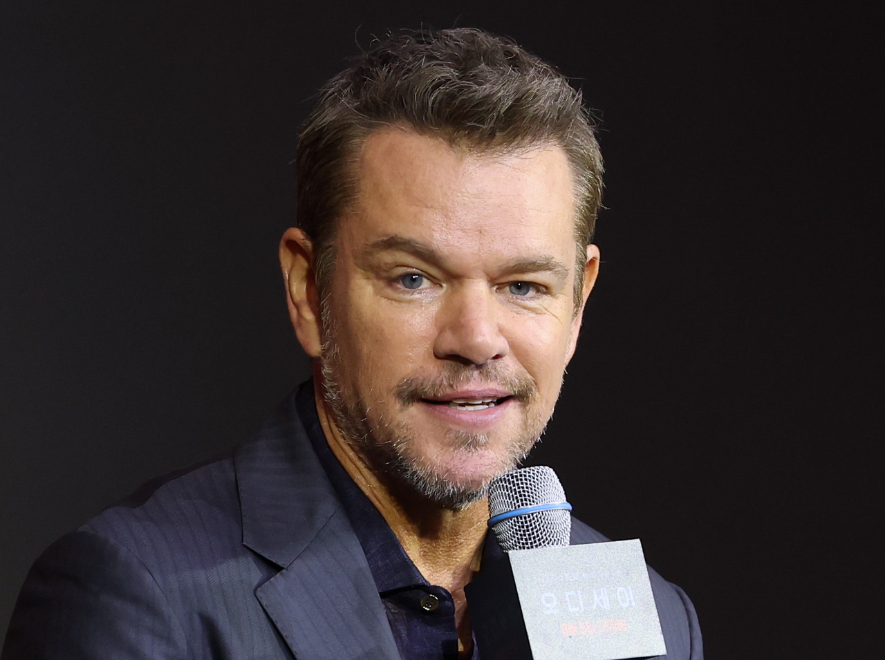 Actor Matt Damon speaks during a press conference for "The Odyssey" at the Four Seasons Hotel in Seoul, Monday. (Yonhap)