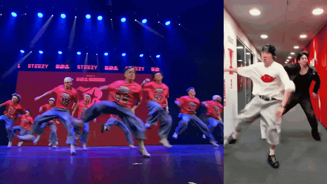 Brotherhood's choreography to 'N Sync's "I Want You Back" (left) was later covered by J-Hope and Jungkook of BTS. (IDL/BTS)