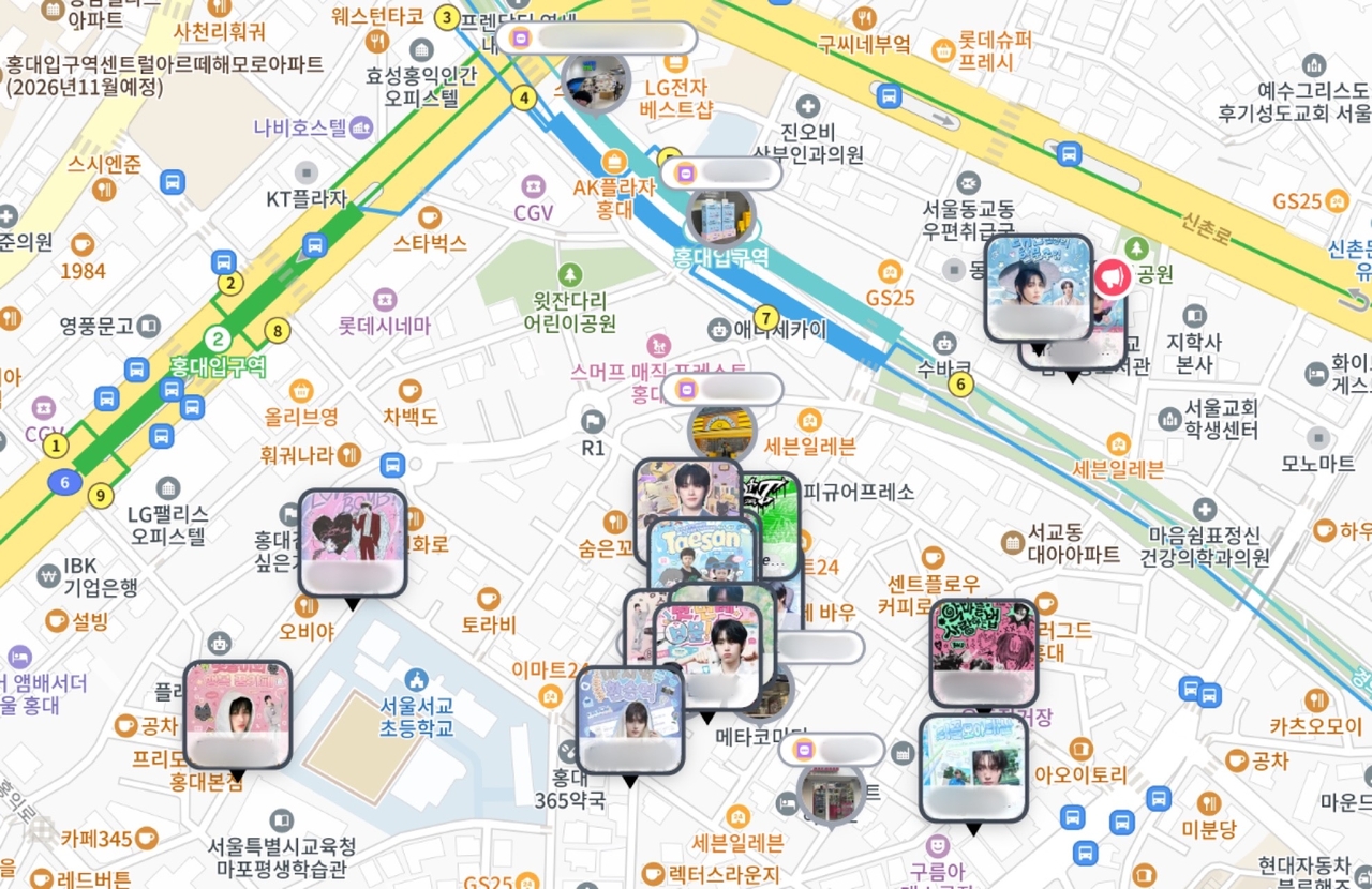 팬 행사 정보를 제공하는 앱 ‘오프메이트’에 따르면 마포구 홍대·합정역 일대에서 하루에만 100여곳의 생일카페가 열린다.