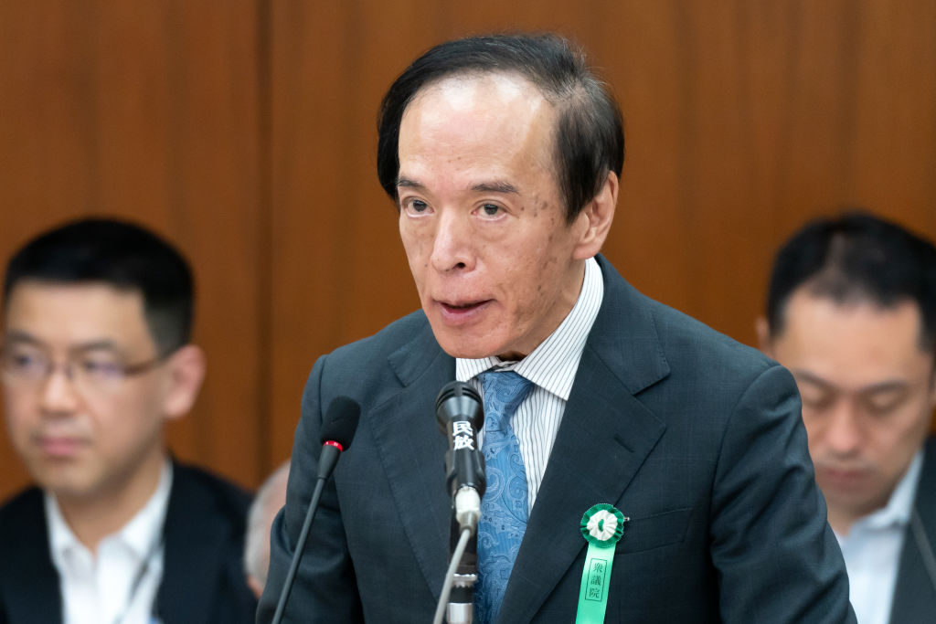 사진은 일본 중의원 재정위원회 회의에서 발언하고 있는 우에다 가즈오 일본은행 총재의 모습 [게티이미지]