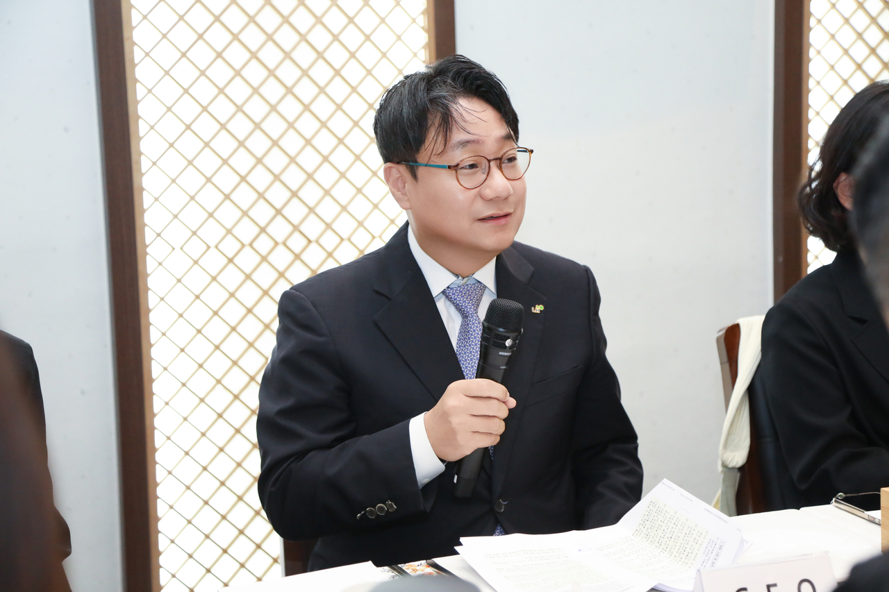 6일 서울 종로구 광화문의 한 식당에서 진행된 오찬간담회에서 이성훈 LH 사장이 발언하고 있다. [LH 제공]