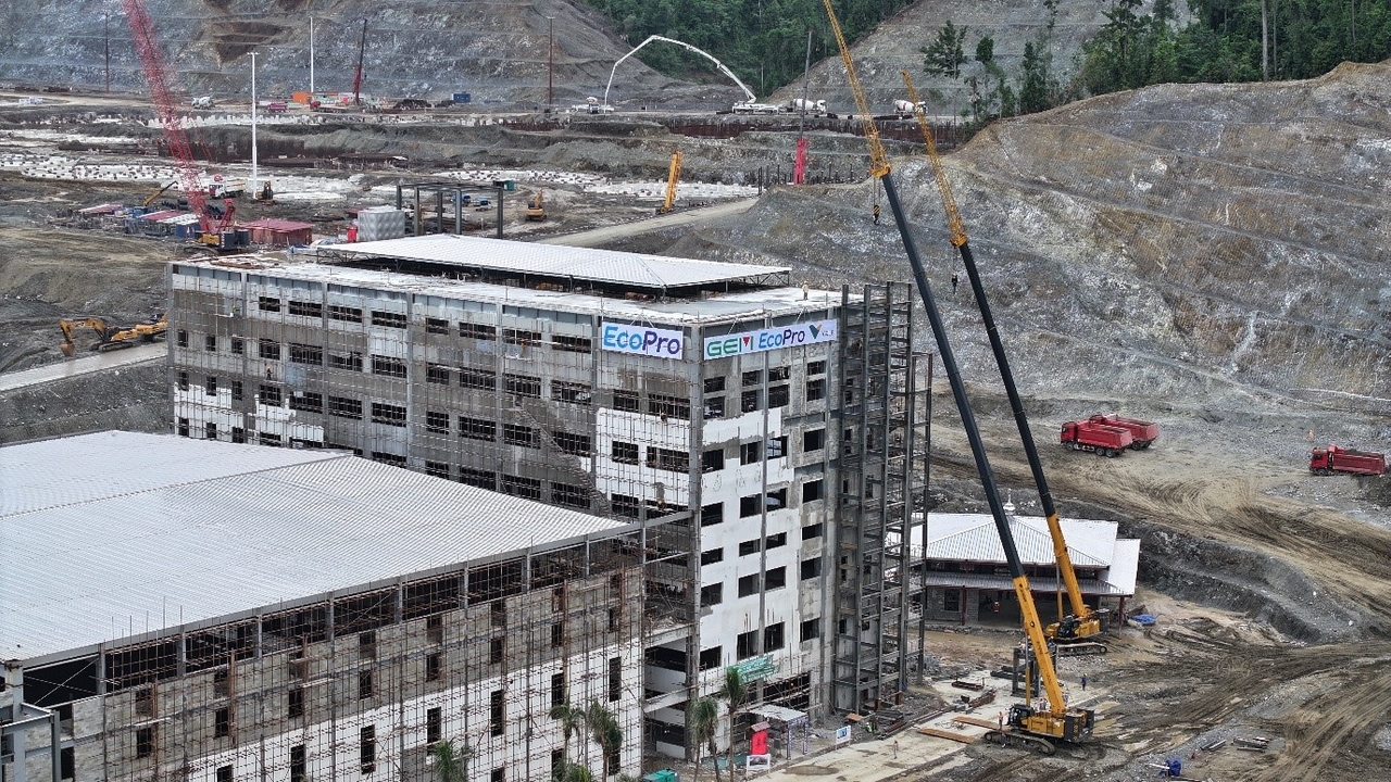 A view of the BNSI smelter construction site in Sulawesi, Indonesia. [Provided by Ecopro BM]