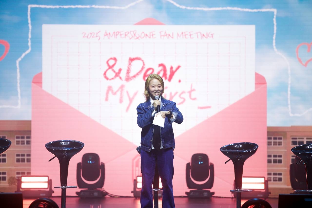 April Kim hosts a fan meeting for boy band Ampers&One in Singapore in 2025. (Courtesy of April Kim)