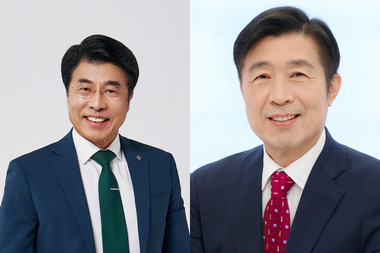 서강석 송파구청장(왼쪽)과 전성수 서초구청장