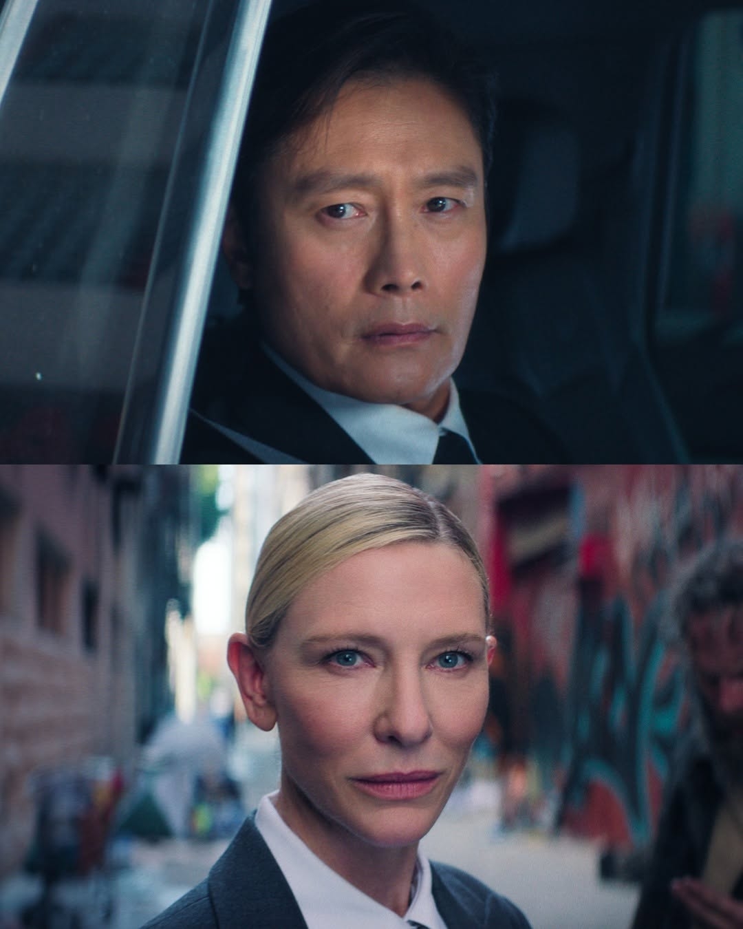 "Squid Game" Season 3, starring Lee Byung-hun (top) and Cate Blanchett (Netflix)