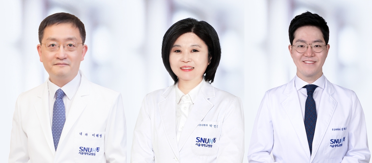 [사진 왼쪽부터] 서울대병원 순환기내과 이해영 교수, 가정의학과 박민선 교수, 응급의학과 김태균 교수