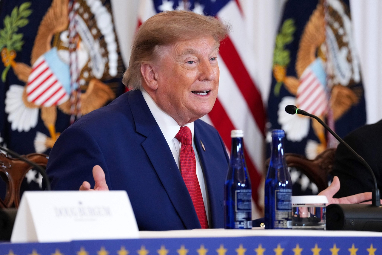 US President Donald Trump speaks during a roundtable on the American mining industry at the Department of State in Washington on Friday. (Getty images-AFP)