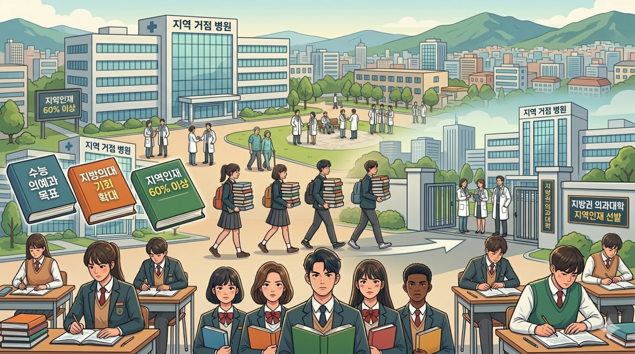 지방대 의대 도전을 위해 지방권 출신 자연계 최상위권 학생들이 대거 ‘N수’에 도전할 수 있다는 전망이 나온다. 사진은 AI가 제작한 그림. [제미나이로 제작]