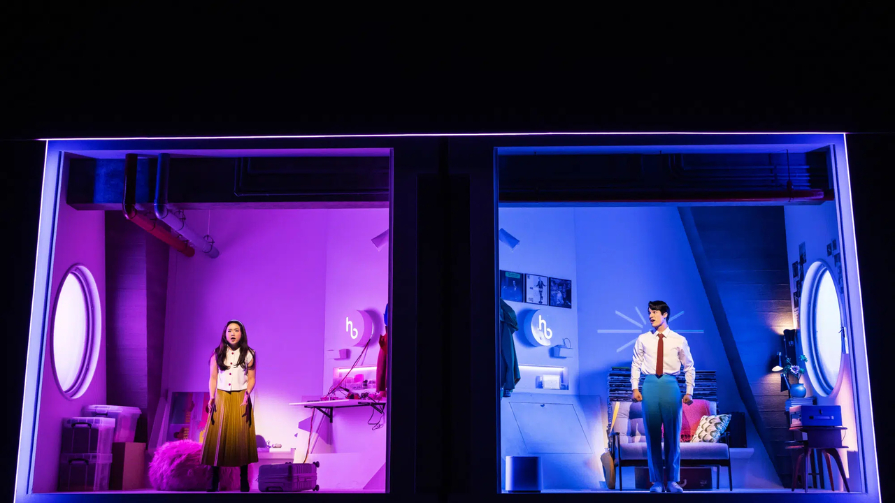 Helen J Shen (left) and Darren Criss perform in the musical "Maybe Happy Ending." (Matthew Murphy and Evan Zimmerman)