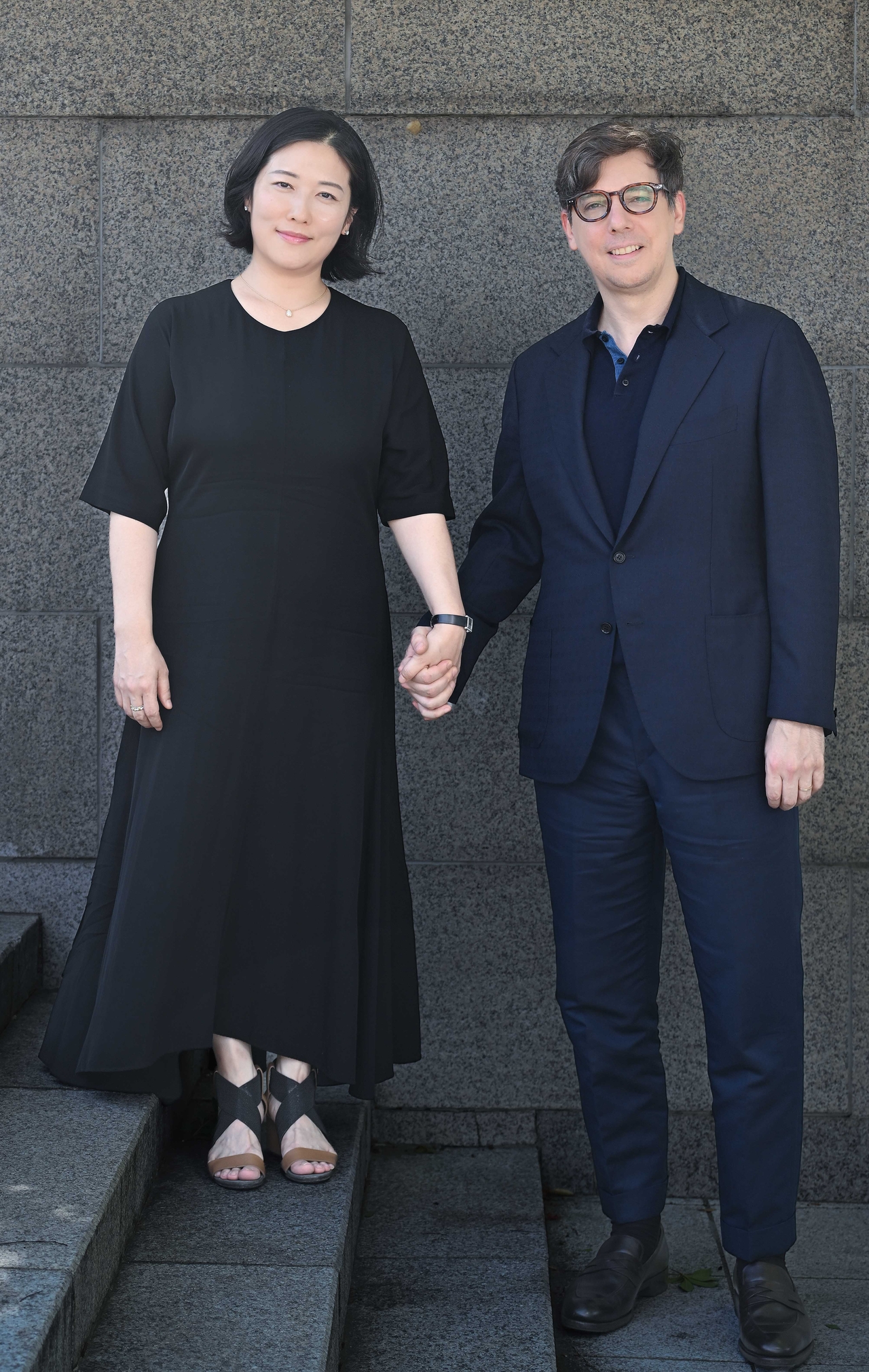 Bucheon Philharmonic Orchestra principal conductor Adrien Perruchon and soprano Lee Myung-joo pose before an interview at Seoul Arts Center in Seocho-gu, Seoul, on Tuesday afternoon. Photo by Lee Sang-seop