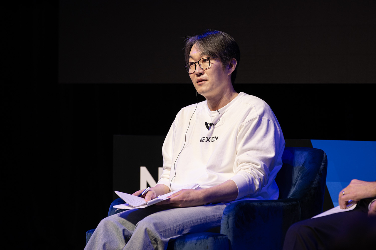 이정헌 넥슨 일본법인 대표가 31일(현지시간) 일본 도쿄 시부야구 스트림홀에서 열린 ‘자본시장브리핑(CMB) 2026’에서 참석해 발언하는 모습 [넥슨 제공]