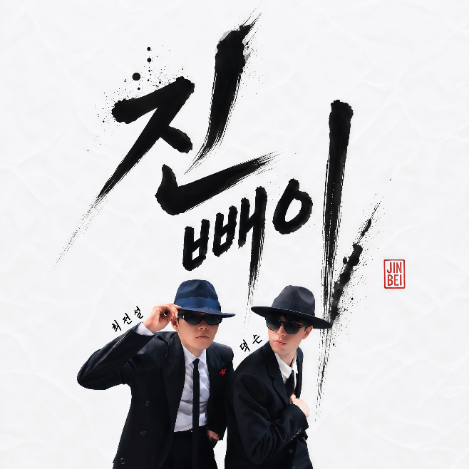 French singer Daexon and trot singer Choi Jeon-seol in a promotional photo for their collaborative single "Jinbei" (Courtesy of Daexon)