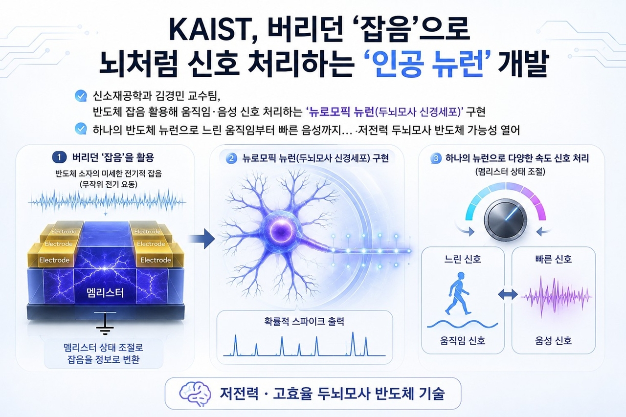 A schematic diagram of the artificial neuron (AI-generated image). [Provided by KAIST]