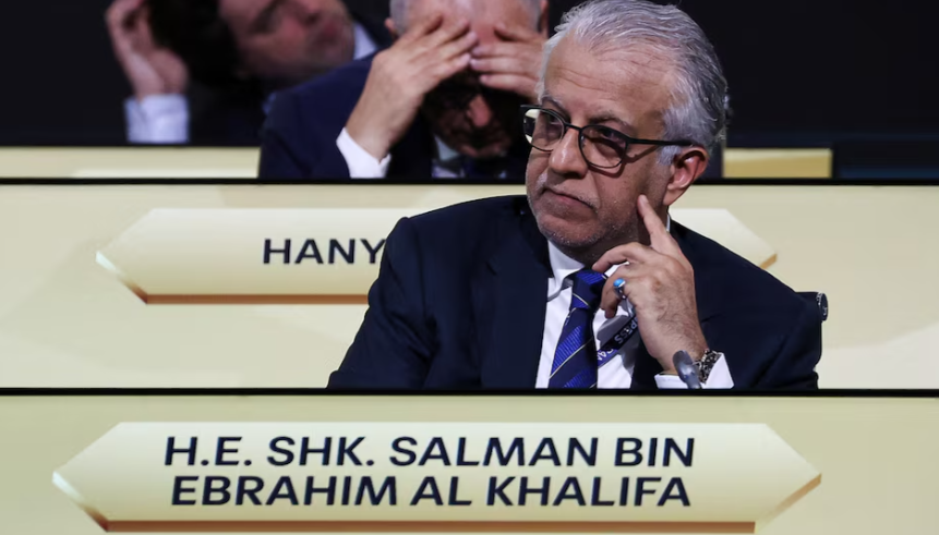 President of the Asian Football Confederation Sheikh Salman bin Ebrahim Al Khalifa attends the 74th FIFA Congress at the Queen Sirikit National Convention Center in Bangkok, Thailand, May 17, 2024.    (Reuters-Yonhap)