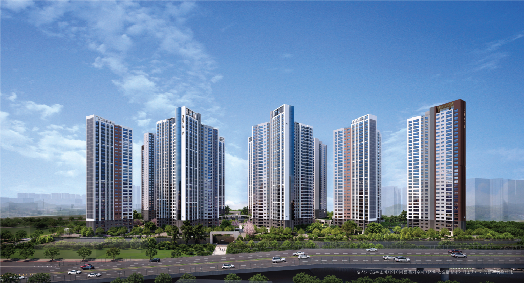 A rendering of Dujeong Station Prugio Grand Peak (Daewoo Engineering & Construction)