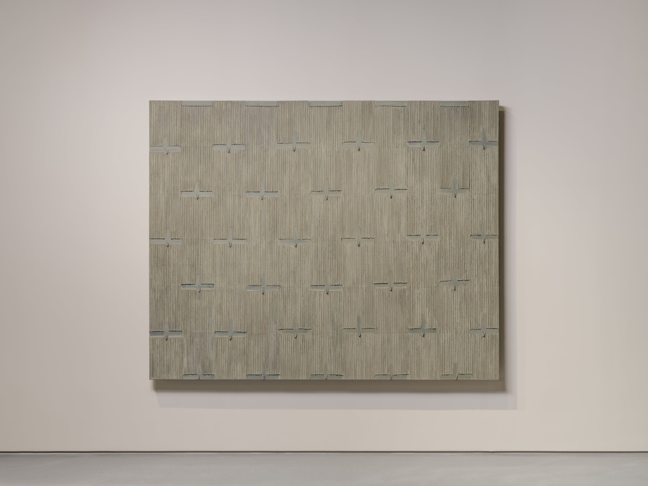 "Ecriture No. 950628" by Park Seo-bo (1995), hanji and mixed media on canvas, 227.5 x 182 centimeters (Jeon Byung-cheol/Courtesy of Parkseobo Museum)
