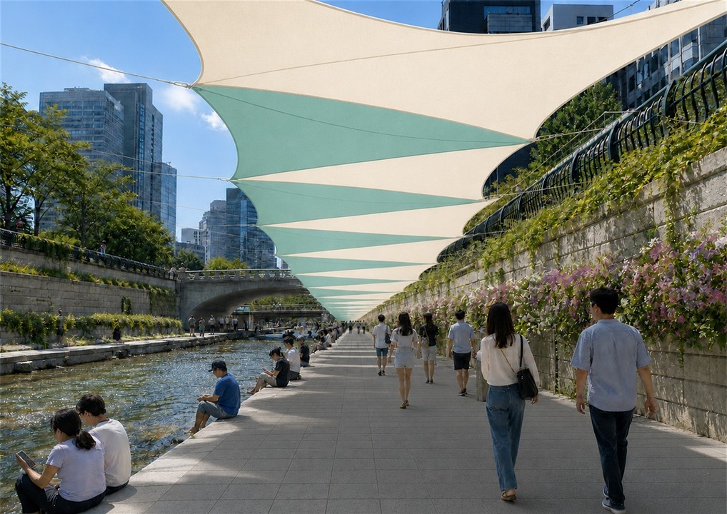 A rendering of a shaded pedestrian route in Seoul (Seoul Metropolitan Government)