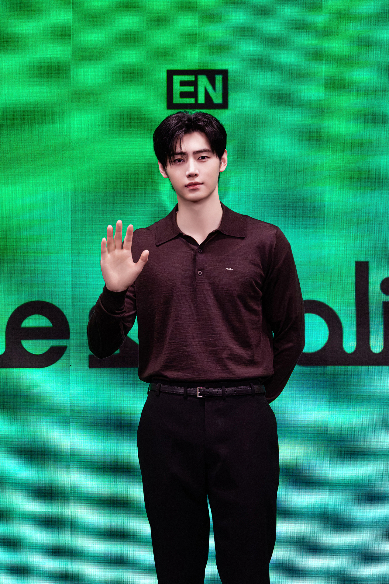 Sunghoon of Enhypen poses at a press conference for the boy band's eighth EP, "The Sin: Bliss," in Seoul, Thursday. (Belift Lab)