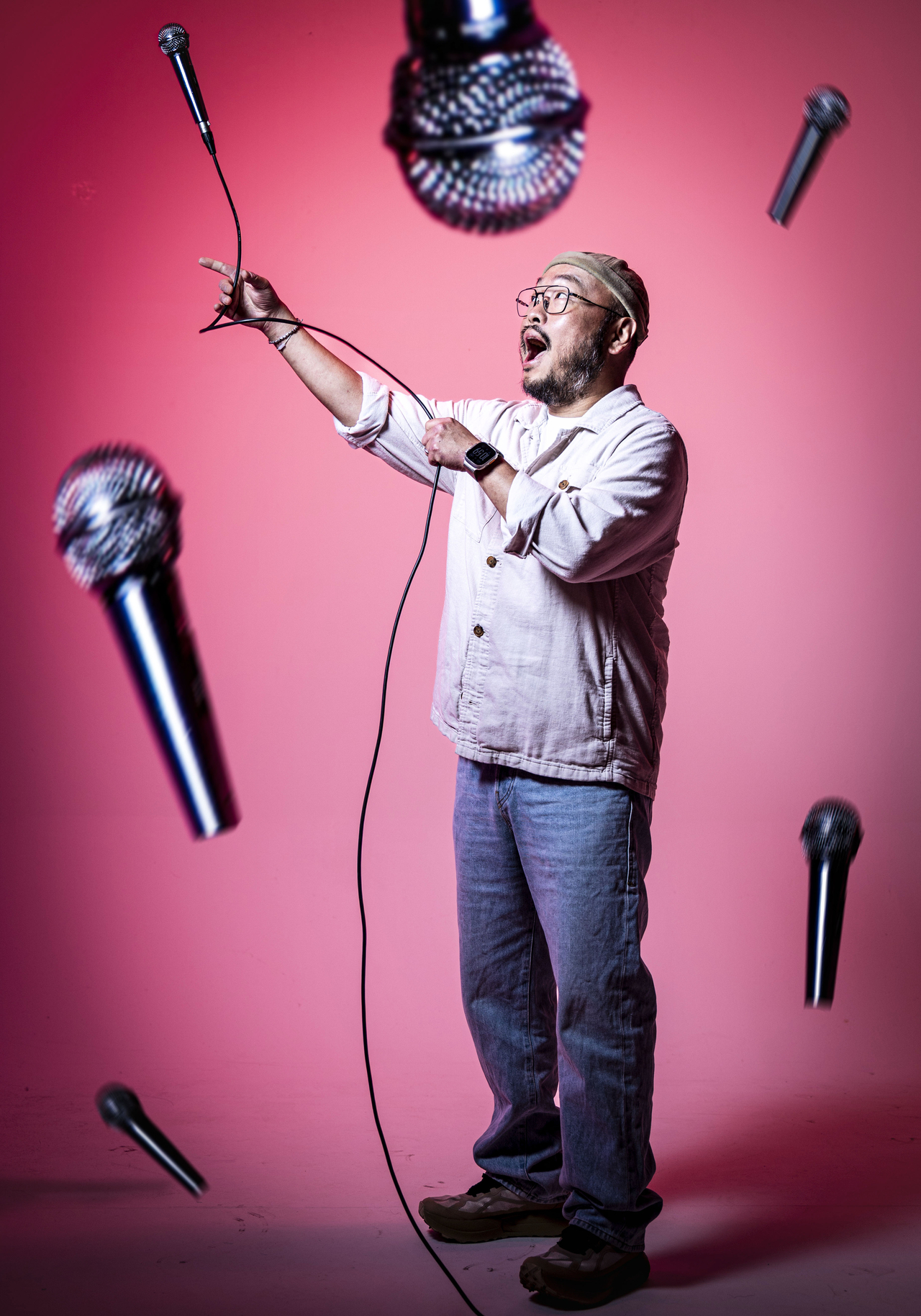 Korean American stand-up comedian Danny Cho poses for a photo before an interview with The Korea Herald at Herald Square in Seoul, Aug. 13. (Yoon Chang-bin/The Korea Herald)