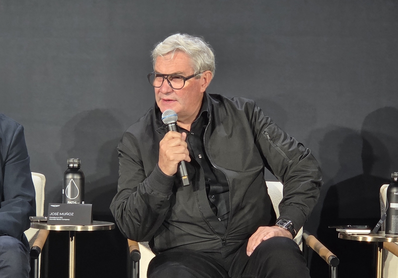 Hyundai Motor Group Chief Design Officer and Chief Creative Officer Luc Donckerwolke speaks at a press briefing held Thursday (local time) at the Palace of Fine Arts in San Francisco.