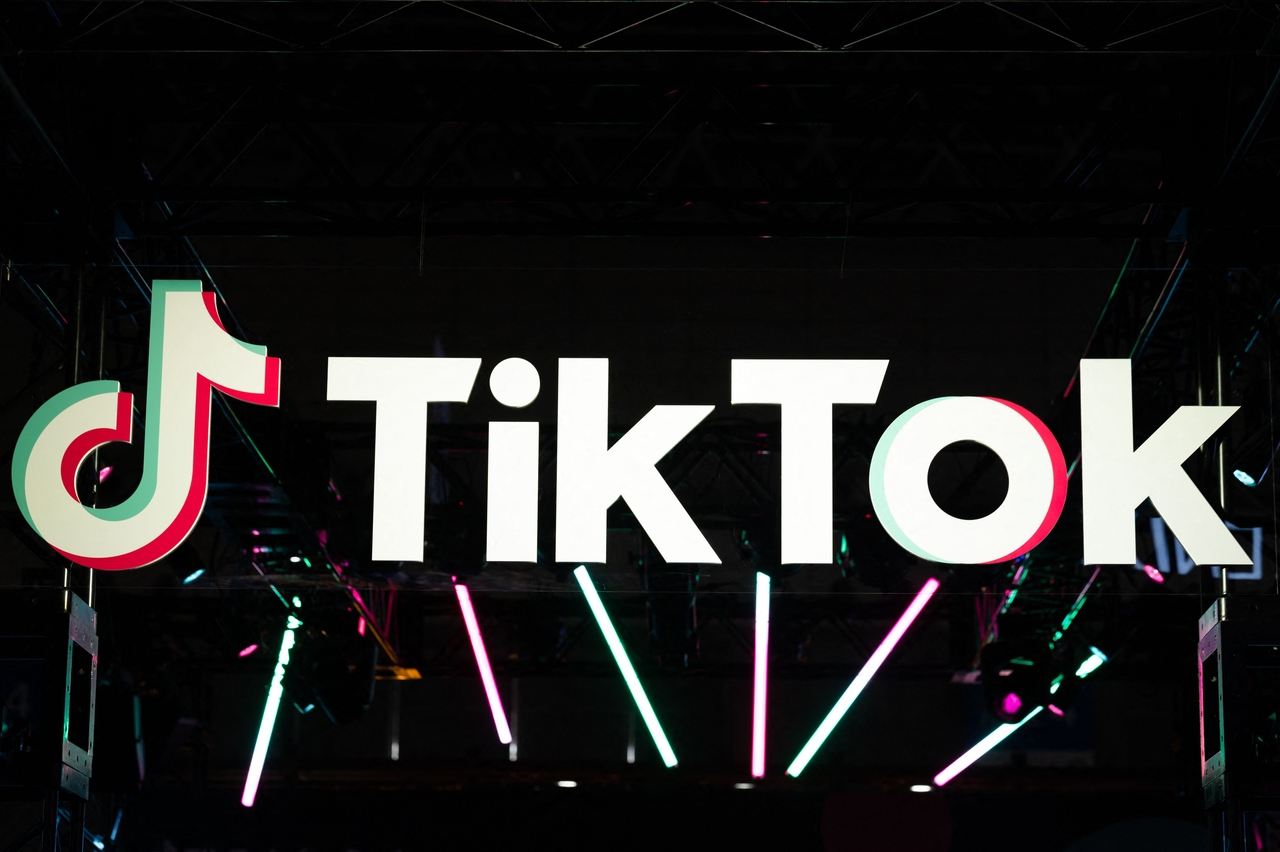 (FILES) The TikTok logo is pictured at the company's booth during the Tokyo Game Show in Chiba prefecture on Sept. 15, 2022. (Yonhap-AFP)