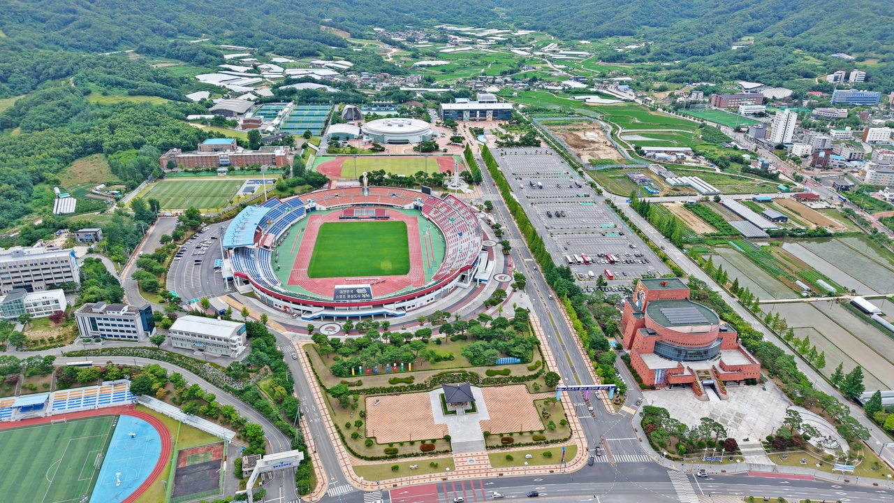 An aerial view of the Gimcheon Sports Town complex. [Gimcheon City]