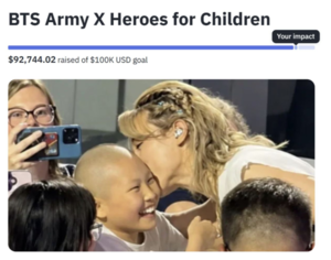 Donations top W100m after BTS Jimin kisses young cancer patient