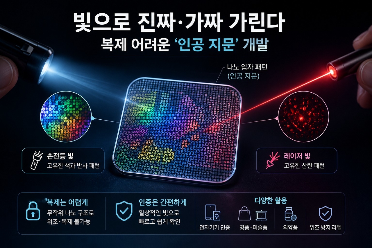 복제 어려운 ‘인공 지문’ 연구 모식도(AI 생성 이미지).[KAIST 제공]
