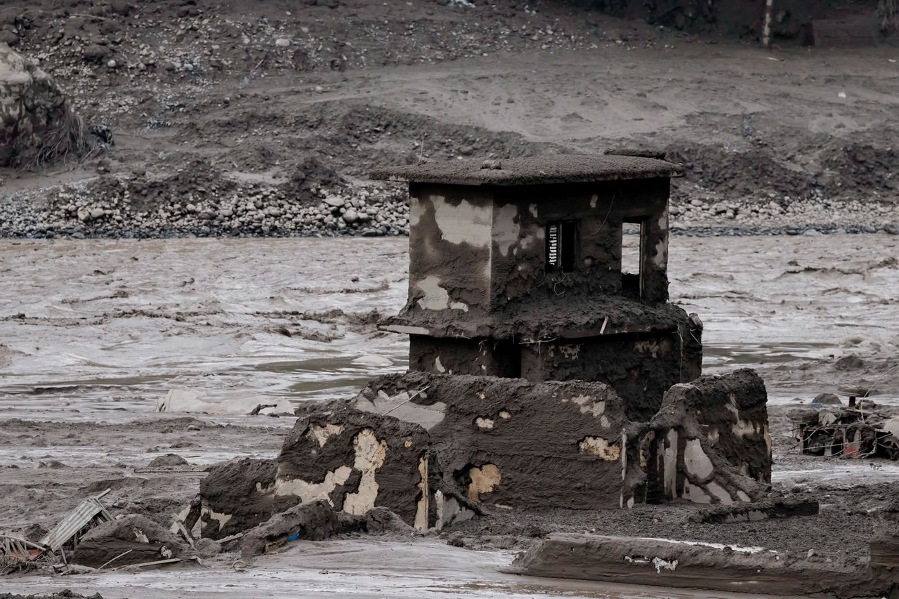 Mud covers a property following a flash flood at Trishuli in Nuwakot district, Nepal, on Wednesday. (Reuters/ Yonhap)