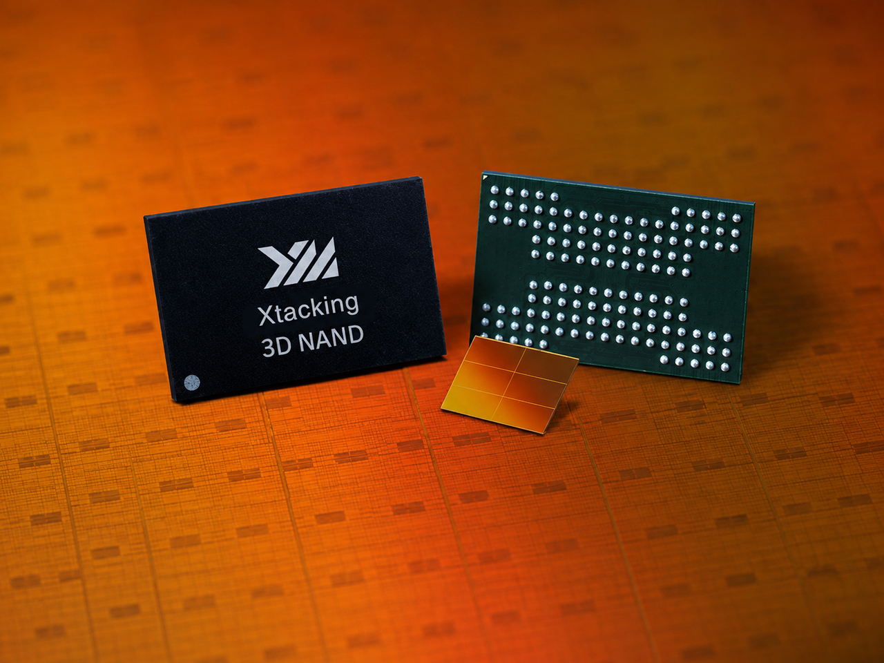 This YMTC Xtacking 3D NAND package shows the memory chip itself, which can be sold directly or used as the core storage component inside a solid-state drive. (YMTC)